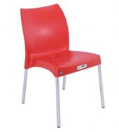 Mandella Nil Sandalye (6 Adet) Alüminyum Ayaklı Kırmızı - 1