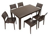 Mandella Wood 90x150 Cafe Sandalye Masa Takımı KAHVERENGİ - 1
