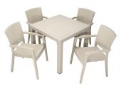 Mandella Elit Rattan 90x90 Zeus Koltuk Masa Takımı ÇÖLBEJİ - 1