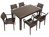 Mandella Wood 90x150 Cafe Koltuk Masa Takımı KAHVERENGİ - 1