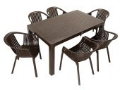 Mandella Wood 90x150 Roma Koltuk Masa Takımı KAHVERENGİ - 1
