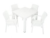 Mandella Elit Rattan 90x90 Elit Koltuk Masa Takımı BEYAZ - 1