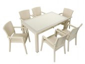 Mandella Elit Rattan 90x150 Zeus Koltuk Camlı Masa Takımı ÇÖLBEJİ - 1