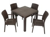 Mandella Elit Rattan 90x90 Elit Koltuk Masa Takımı KAHVERENGİ - 1