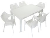 Mandella Elit Rattan 90x150 Star Koltuk Masa Takımı BEYAZ - 1