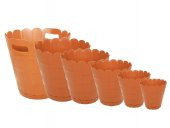 Sağlam Plastik Papatya Saksı 6'lı Set - 1