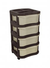 Sağlam Plastik Maxi Büyük Boy Komidin (4 Çekmeceli Sebzelik) Çölbeji - 1