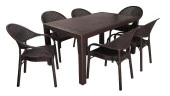 Mandella Elit Rattan 90x150 Eylül Koltuk Masa Takımı Kahverengi - 1