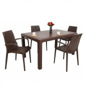 Mandella Elit Rattan 90x150 4 kişilik Nirvana Koltuk Masa Takımı Kahverengi thumbnail 1