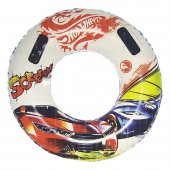 Hot Wheels Lisanslı Tutmaçlı Büyük Boy Deniz Simidi Havuz Simidi Yetişkinler için Simit 91cm - 1