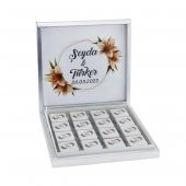 48 Adet Zambak Çiçekli Söz Nişan Çikolatası İsme Özel Madlen thumbnail 2