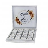 48 Adet Zambak Çiçekli Söz Nişan Çikolatası İsme Özel Madlen thumbnail 3