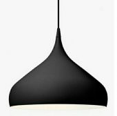 MYLİGHTS  METAL SAKKIT AVİZE  CAP 41 CM   SİYAH  İÇİ BEYAZ - 1