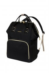 Çok Amaçlı Fermuarlı Anne Bebek Bakım Sırt Çantası Klasik Siyah - 5