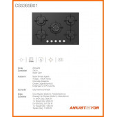 Silverline CS5365B01 75 cm Ankastre Ocak siyah cam - 2