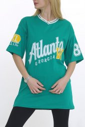 Baskılı Unisex Tişört Yeşil - 2223.336. - 1