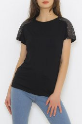 Omzu Pul Detaylı Bluz Siyah - 8879.599. - 1