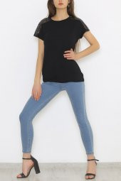 Omzu Pul Detaylı Bluz Siyah - 8879.599. - 5