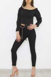 Omuz Gipeli Bluz Siyah - 8884.224. - 2