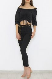 Omuz Gipeli Bluz Siyah - 8884.224. - 4