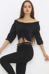 Omuz Gipeli Bluz Siyah - 8884.224. - 5