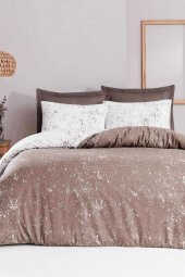 Çift Kişilik Pamuklu Nevresim Takımı Fitted Çarşaflı Lastikli Soul Wood - 5