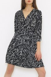 Kruvaze Yaka Elbise Zebra - 21100.101. - 2