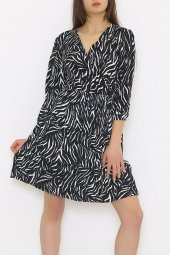 Kruvaze Yaka Elbise Zebra - 21100.101. - 4