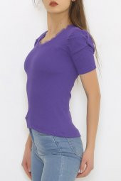 Yaka Dantelli Bluz Mor - 8726.1187. - 3