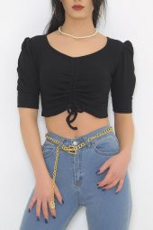 Önü Büzgülü Body Siyah - 9139.1567. - 1
