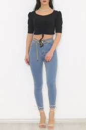 Önü Büzgülü Body Siyah - 9139.1567. - 2