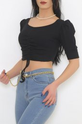 Önü Büzgülü Body Siyah - 9139.1567. - 3