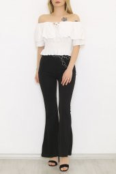 Kayık Yaka Bluz Beyaz - 9122.1153. - 4