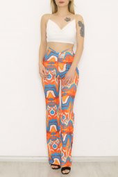 Digital İspanyol Paça Pantolon Turuncumavi - 9175.1254. - 2