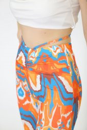 Digital İspanyol Paça Pantolon Turuncumavi - 9175.1254. - 3