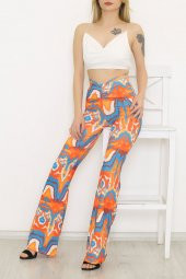Digital İspanyol Paça Pantolon Turuncumavi - 9175.1254. - 4