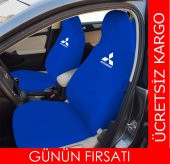 Mitsubishi Logolu Penye Oto Servis Kılıfı Likrali Kumaş Bağlama Lastikli - 1