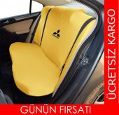 Mitsubishi Logolu Penye Oto Servis Kılıfı Likrali Kumaş Bağlama Lastikli - 5
