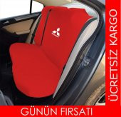 Mitsubishi Logolu Penye Oto Servis Kılıfı Likrali Kumaş Bağlama Lastikli - 6