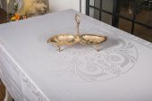 Finezza Mona Lüx Jakar Bambu Kumaş Gri Masa Örtüsü  Dikdörtgen 160x220 cm - 1081 - 3