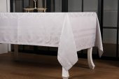 Finezza Mona Lüx Jakar Bambu Kumaş Gri Masa Örtüsü  Dikdörtgen 160x220 cm - 1081 - 7