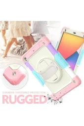 Apple iPad Pro 9.7 (2016) Uyumlu Gökkuşağı Strap Tablet Kılıfı thumbnail 3