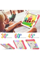 Apple iPad 5 Air 9.7 Uyumlu Askılı Gökkuşağı Strap Tablet Kılıfı thumbnail 3