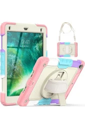 Apple iPad 5 Air 9.7 Uyumlu Askılı Gökkuşağı Strap Tablet Kılıfı thumbnail 8