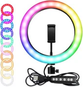 Fuchsia RGB MJ-26 Işıklı Telefon Tutucu Ring Light - 1