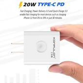 Type-C Girişli Cihazlarla Uyumlu Konfulon C69D 20W PD Şarj Cihazı thumbnail 5