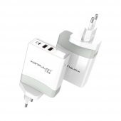 Konfulon C56Q 2xUSB QC 3.0 ve 1xType-C PD 30W Seyahat Şarj Cihazı - 1