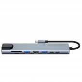 8in1 Dönüştürücü Hub113 Newface TYPEC,HDMI,RJ45,100M,USB,PD,SD,TF - 2