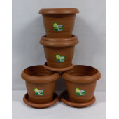 HAK PLASTİK / 4 ADET0 NO SAKSI YÜKSEKLİK ve DERİNLİK 14 CM GENİŞLİK 15 .10 - 1