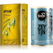 Ahsaf Riviera Teneke Zeytinyağı 1 lt + Şems Yağlı Sele Siyah Zeytin (261-290) 900 gr (2li Ekonomik Paket) - 1